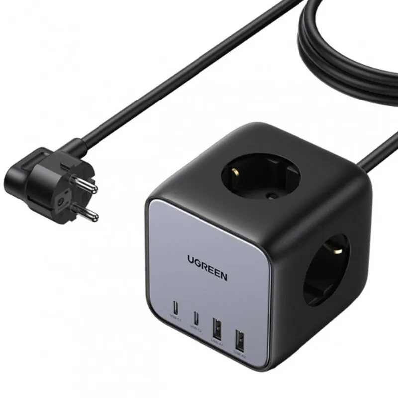Зарядний пристрій Ugreen DigiNest Cube CD268 65W (2хUSB-C+2xUSB-A) Gray (60113) - мініатюра 2