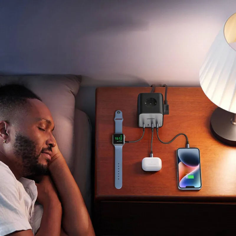 Зарядний пристрій Ugreen DigiNest Cube CD268 65W (2хUSB-C+2xUSB-A) Gray (60113) - мініатюра 7