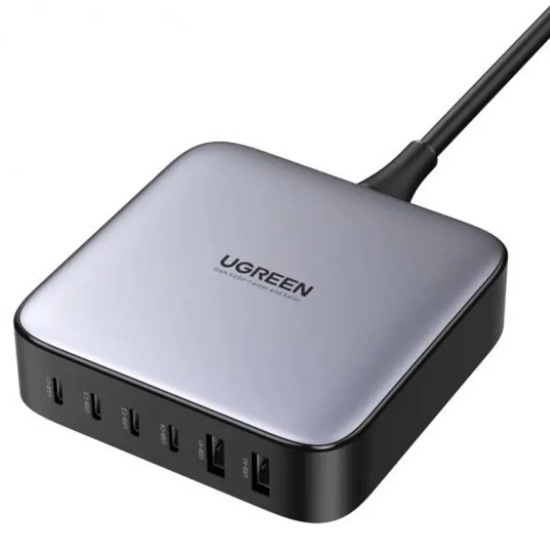 Зарядний пристрій Ugreen CD271 200W (4хUSB-C+2xUSB-A) Black (40914) - зображення 1