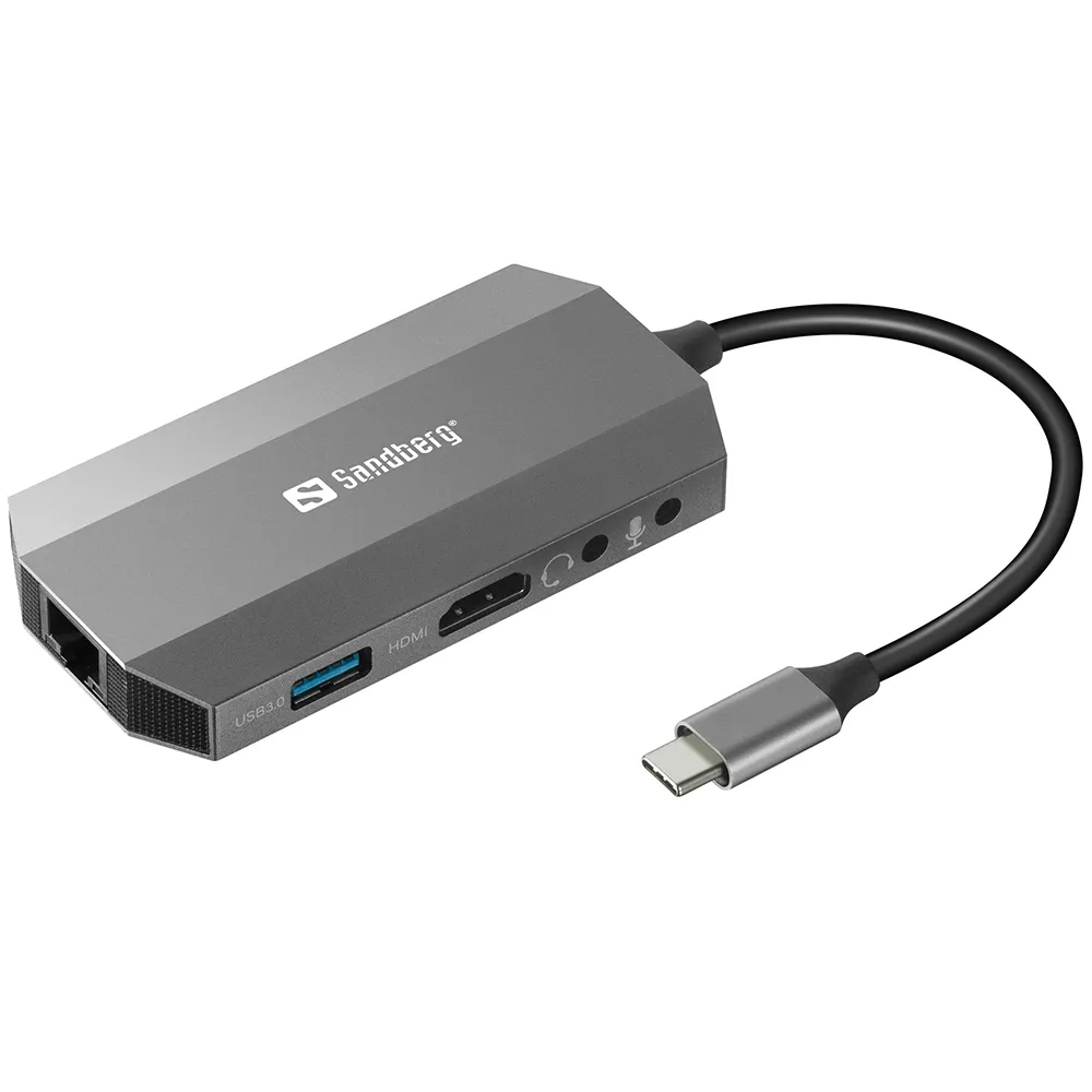 Док-станція Sandberg USB-C 100W 6in1 (136-33) - зображення 1