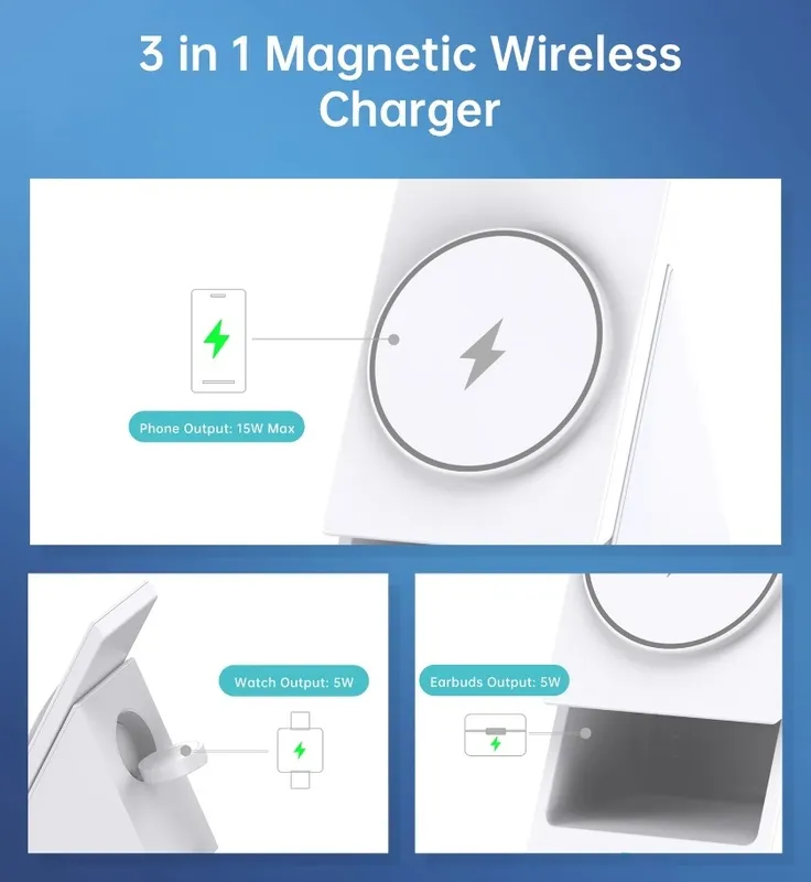 Бездротовий зарядний пристрій Choetech T600-F 15W - мініатюра 5