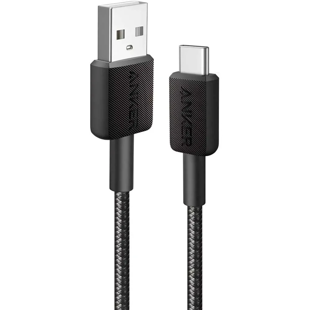 Кабель Anker 322 USB-A - USB-C 1.8 м, Black (A81H6G11) - зображення 1