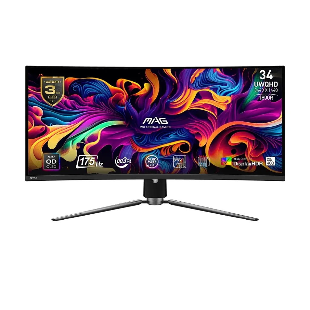 Монітор MSI 34" MAG 341CQP QD-OLED Black Curved 175Hz - зображення 1