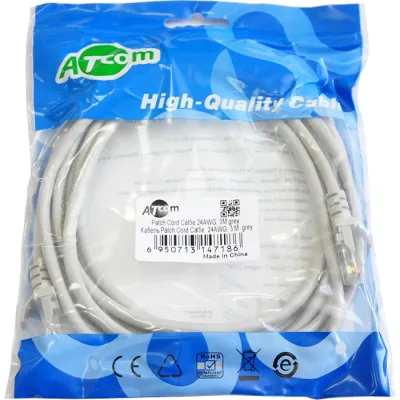 Патч-корд 1м RJ-45 CCA Atcom (4962) - мініатюра 2