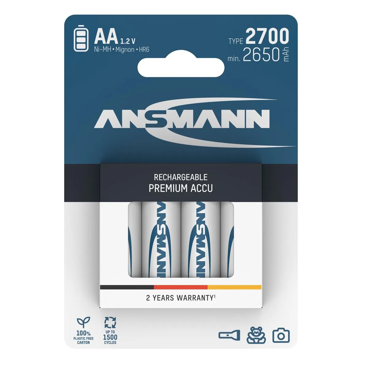 Акумулятори Ansmann AA/HR06 NI-MH 2700 mAh BL 4 шт - зображення 1