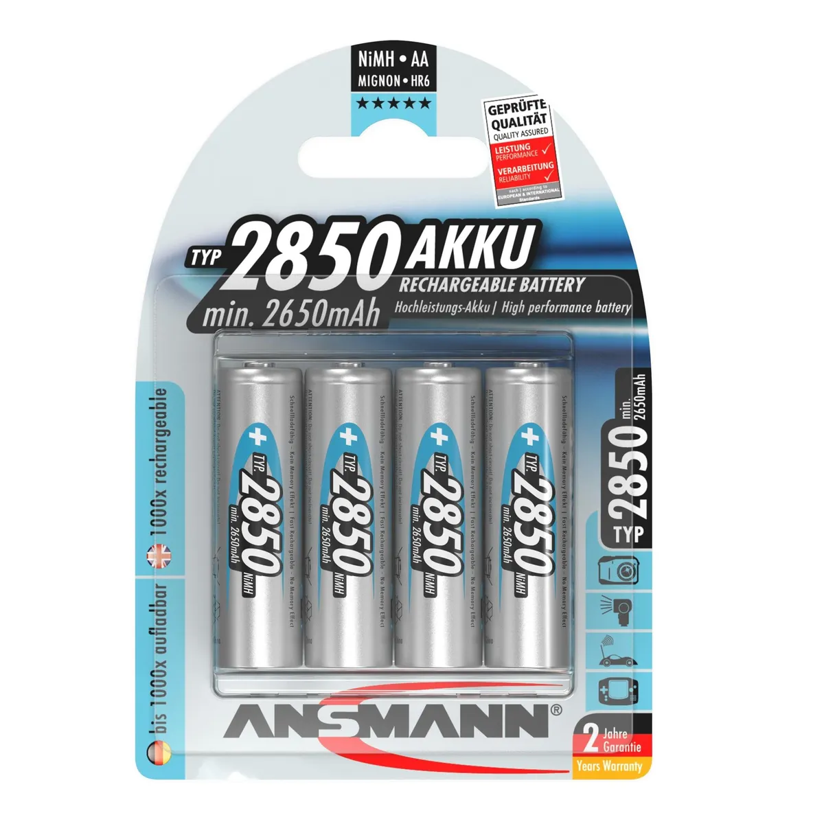 Акумулятори Ansmann AA/HR06 NI-MH 2850 mAh BL 4 шт - мініатюра 10