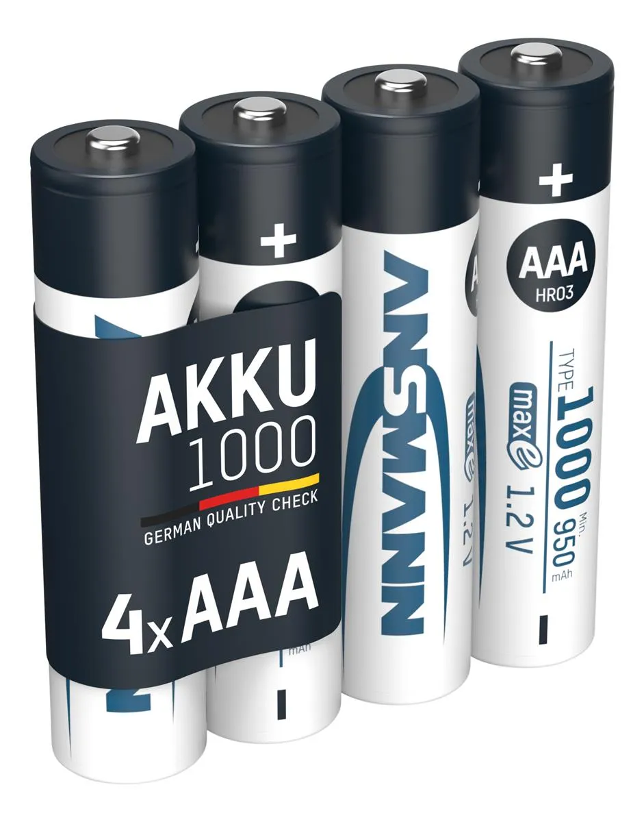 Акумулятори Ansmann AAA/HR03 NI-MH 1000 mAh BL 4 шт - мініатюра 2