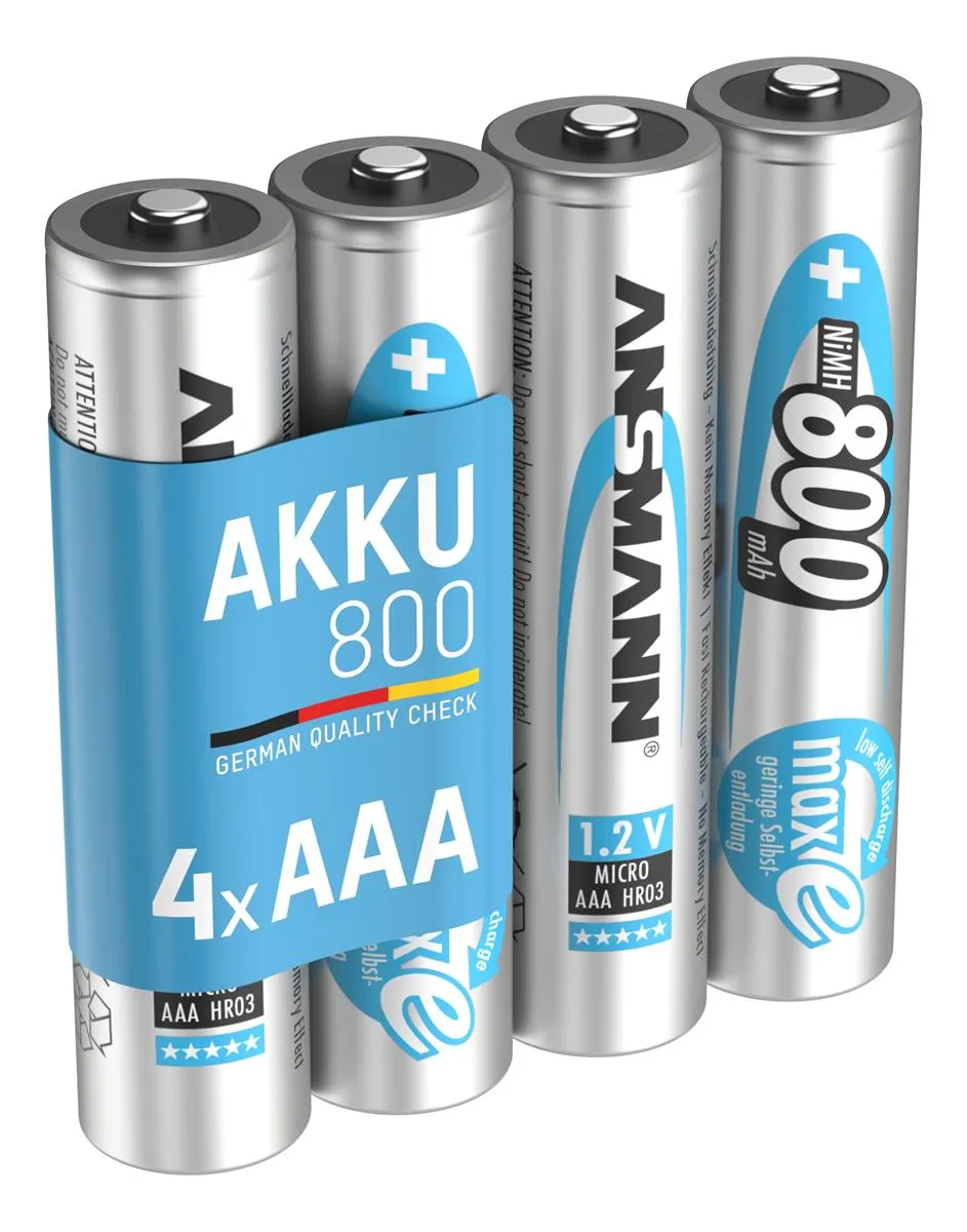Акумулятори Ansmann AAA/HR03 NI-MH 800 mAh BL 4 шт - мініатюра 2