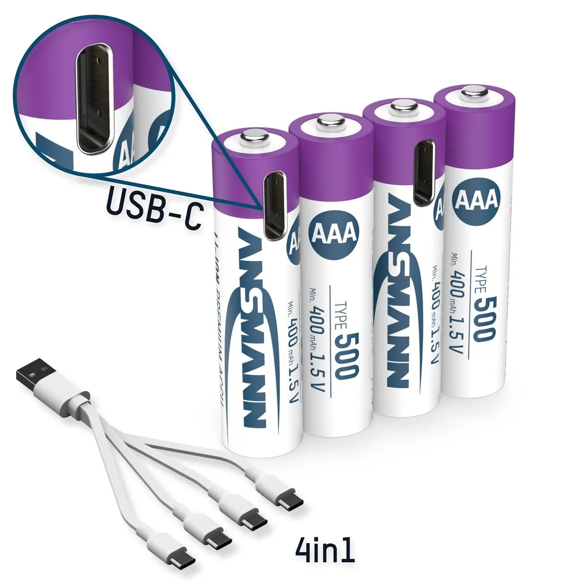 Акумулятори Ansmann AAA/HR03 Li-Ion 500 mAh BL 4 шт - мініатюра 10