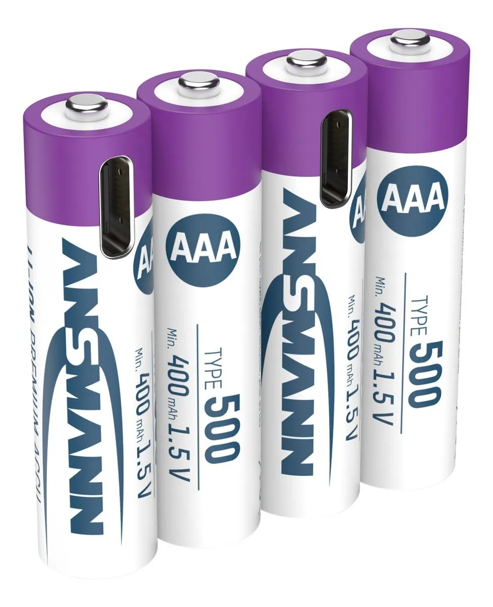 Акумулятори Ansmann AAA/HR03 Li-Ion 500 mAh BL 4 шт - мініатюра 3