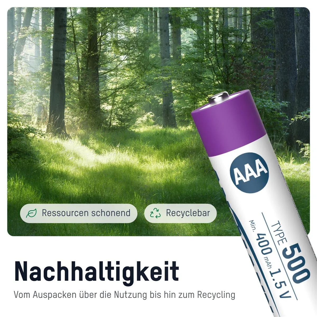 Акумулятори Ansmann AAA/HR03 Li-Ion 500 mAh BL 4 шт - мініатюра 9