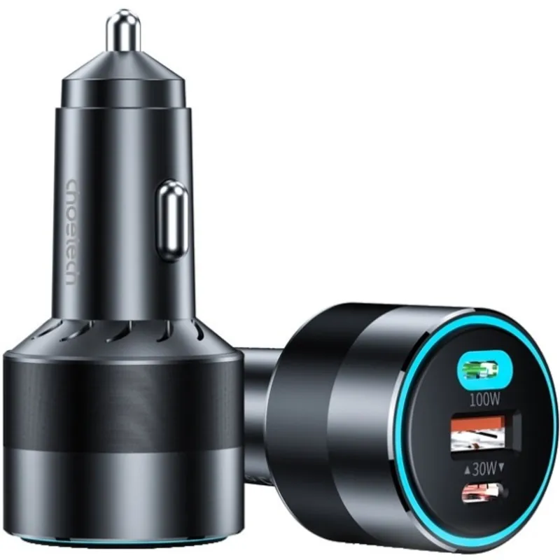 Автомобільний зарядний пристрій Choetech (2xUSB-C+USB-A) PD3.0 100W Black (TC0011-BK) - мініатюра 3