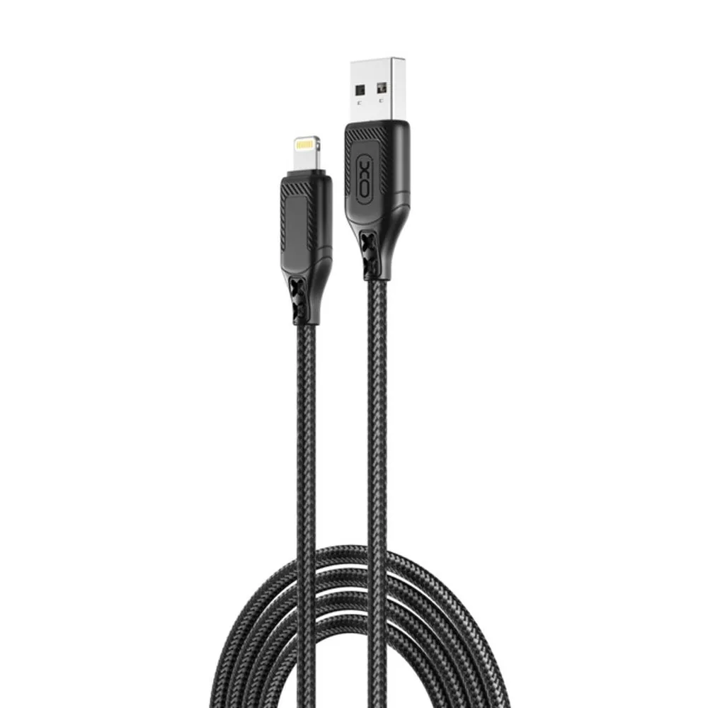 Кабель XO NB235 Zebra Series Braided USB - Lightning (M/M), 1 м, Black (6920680834211) - зображення 1