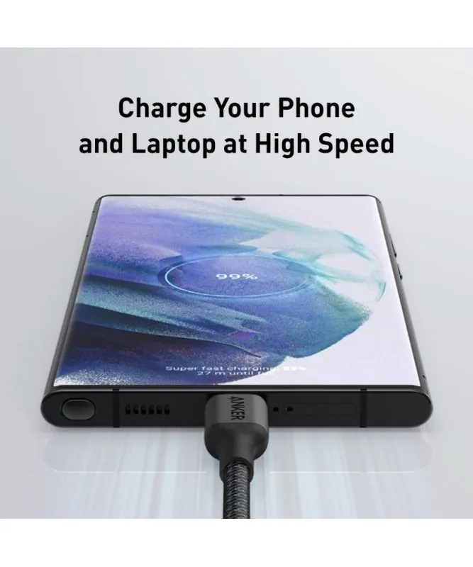 Кабель Anker 544 USB-C - USB-C, 0.9 м, Black (A80F5H11) - мініатюра 3