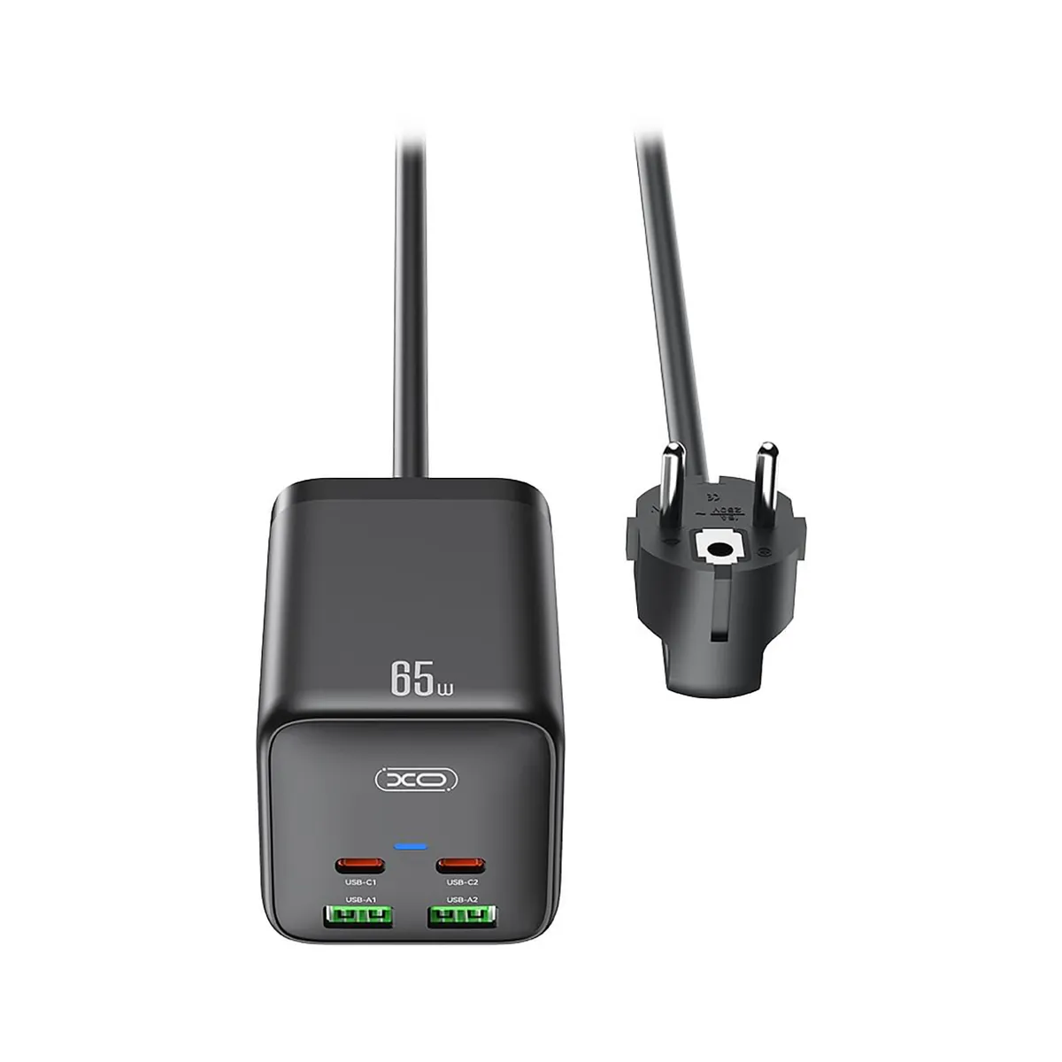 Мережевий фільтр XO (WL24.black) 2 розетки, 2 х USB, 2 x USB-C, 1.5 м, Black - мініатюра 2