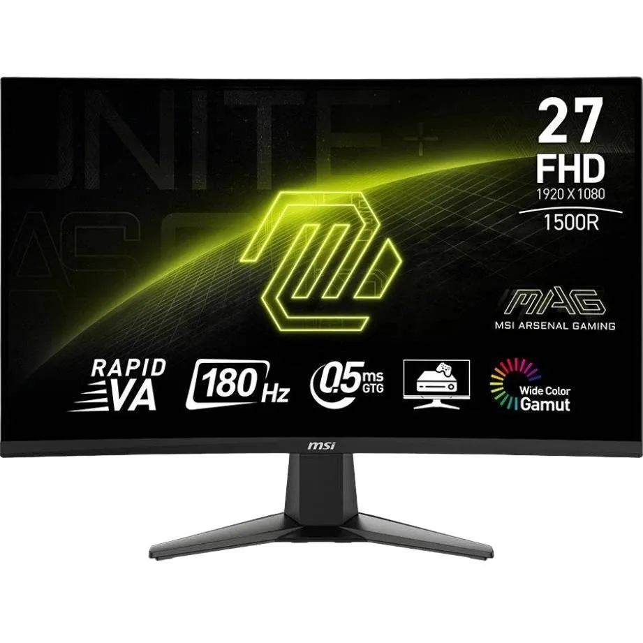 Монітор MSI 27" MAG 27C6F VA Black 180Hz - зображення 1