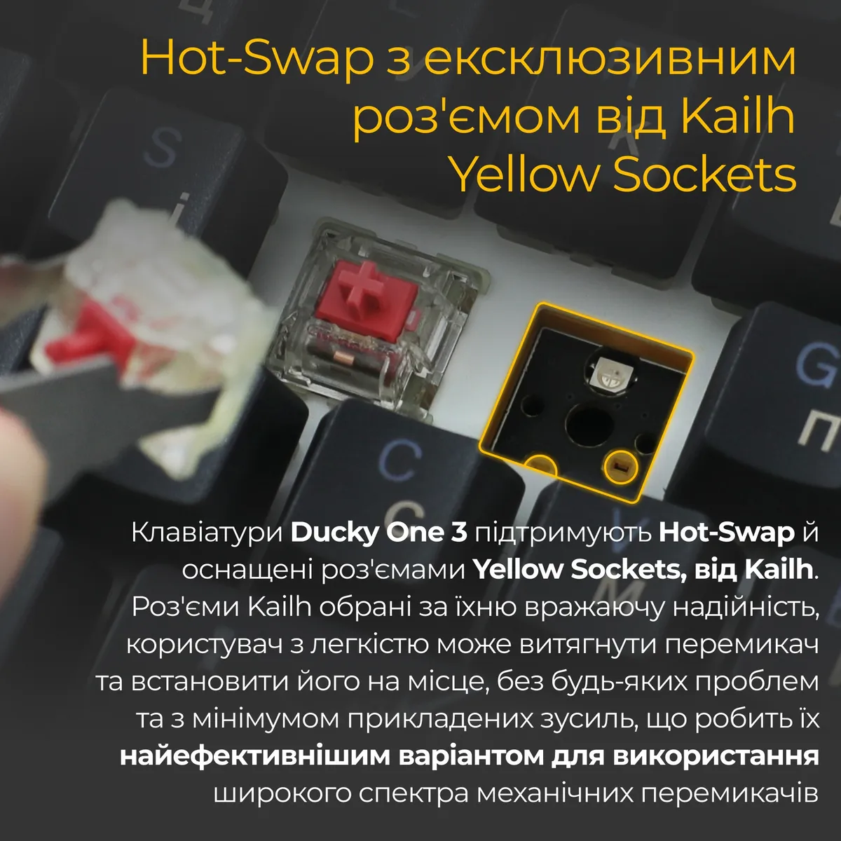 Клавіатура Ducky One 3 TKL Cherry MX Blue RGB UA USB Black (DKON2187ST-CUAPXCLAWSC1) - мініатюра 10