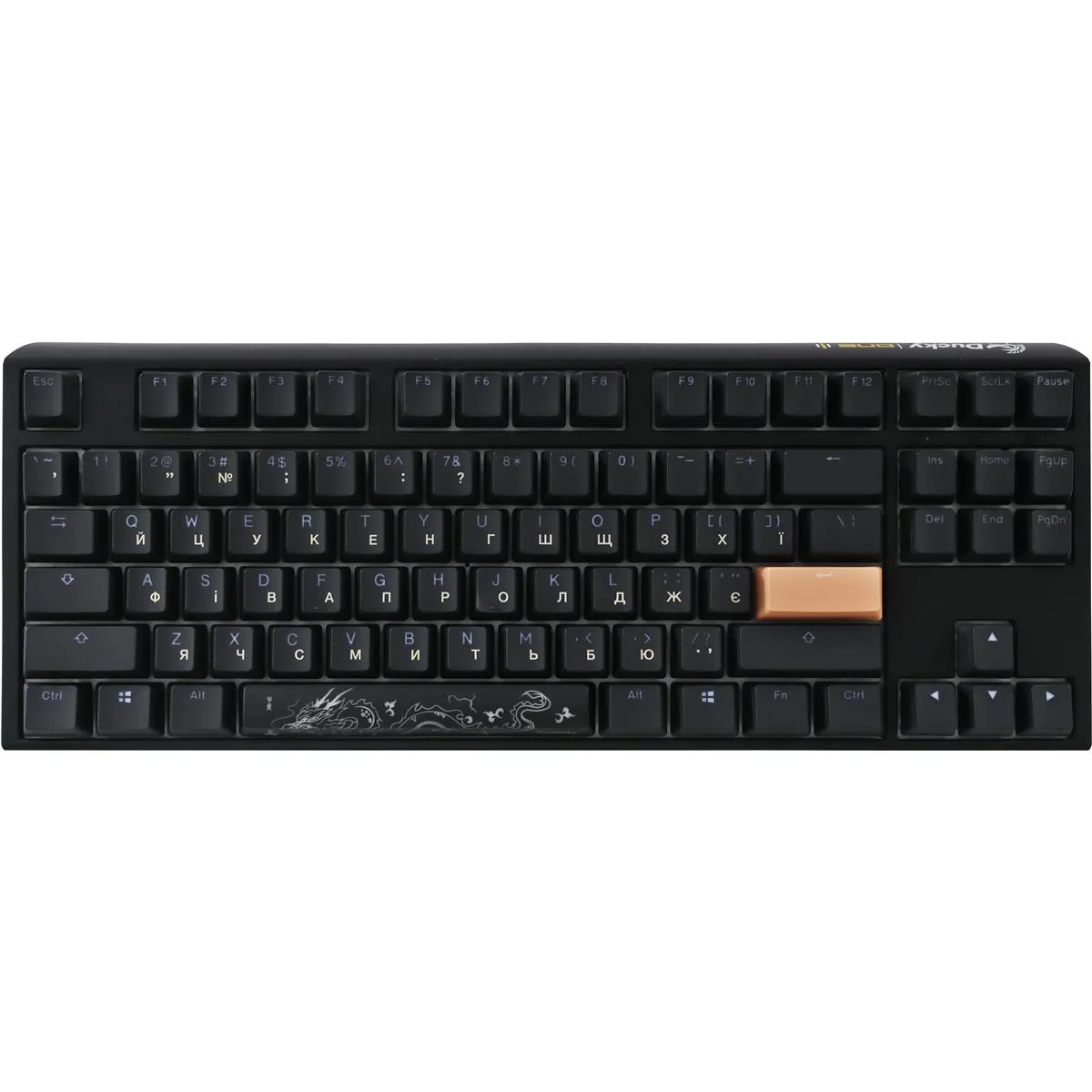 Клавіатура Ducky One 3 TKL Cherry MX Blue RGB UA USB Black (DKON2187ST-CUAPXCLAWSC1) - мініатюра 2