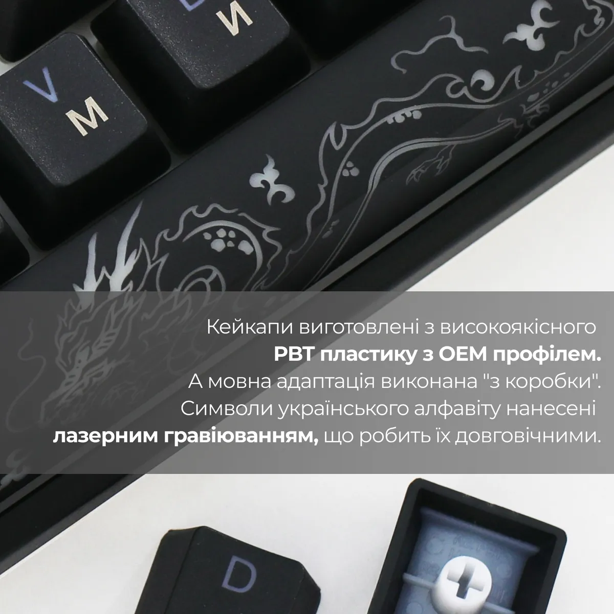 Клавіатура Ducky One 3 TKL Cherry MX Blue RGB UA USB Black (DKON2187ST-CUAPXCLAWSC1) - мініатюра 7