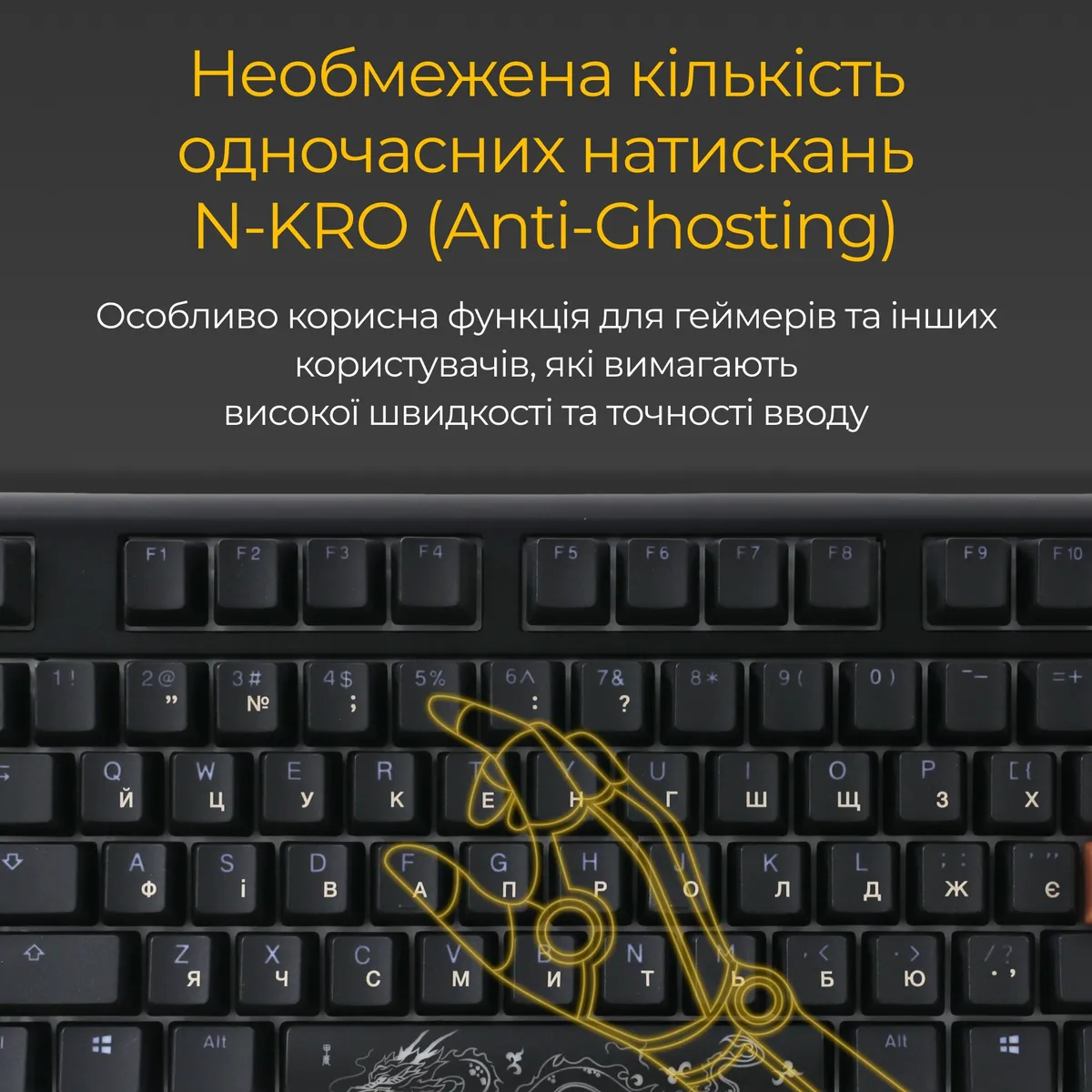 Клавіатура Ducky One 3 TKL Cherry MX Blue RGB UA USB Black (DKON2187ST-CUAPXCLAWSC1) - мініатюра 8