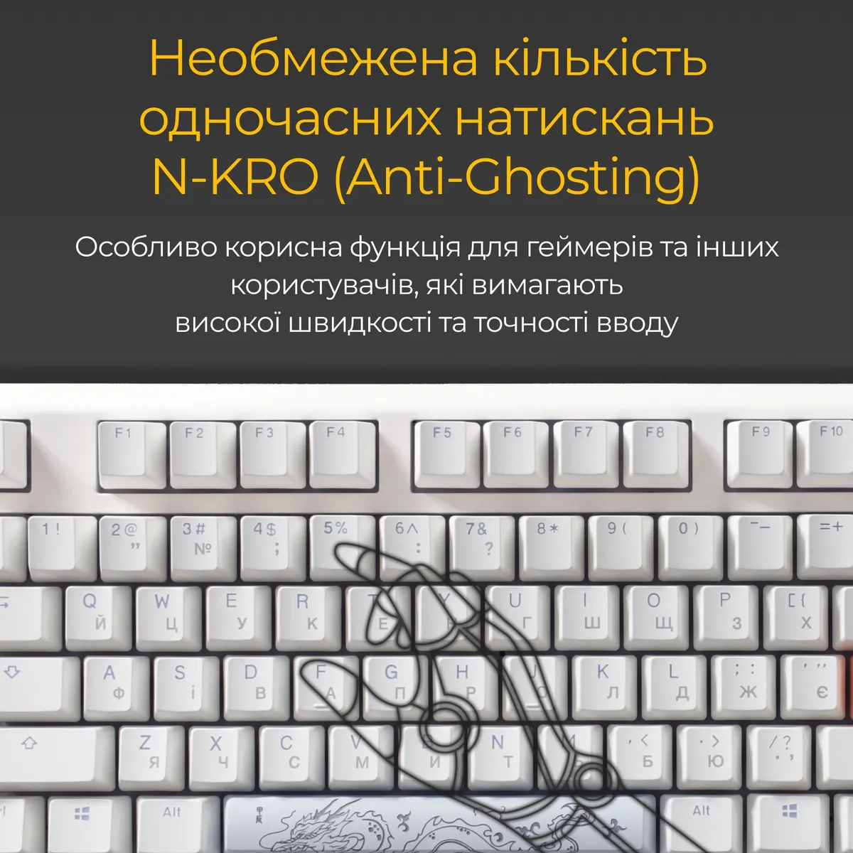Клавіатура Ducky One 3 Cherry MX Blue RGB UA USB White (DKON2108ST-CUAPXPWWWSC1) - мініатюра 7