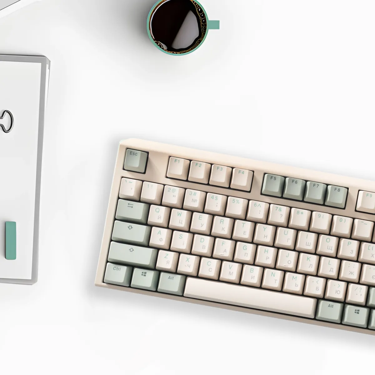 Клавіатура Ducky One 3 Cherry MX Speed Silver UA USB Matcha Cream (DKON2108-PUAPXМAEGGC1) - мініатюра 9