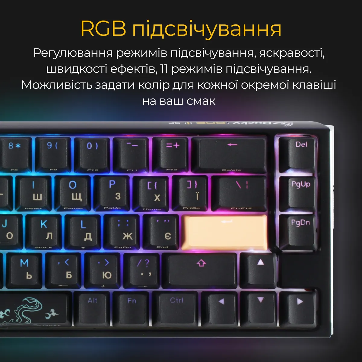 Клавіатура Ducky One 3 SF Cherry MX Brown RGB UA USB Black (DKON2167ST-BUAPXCLAWSC1) - мініатюра 4