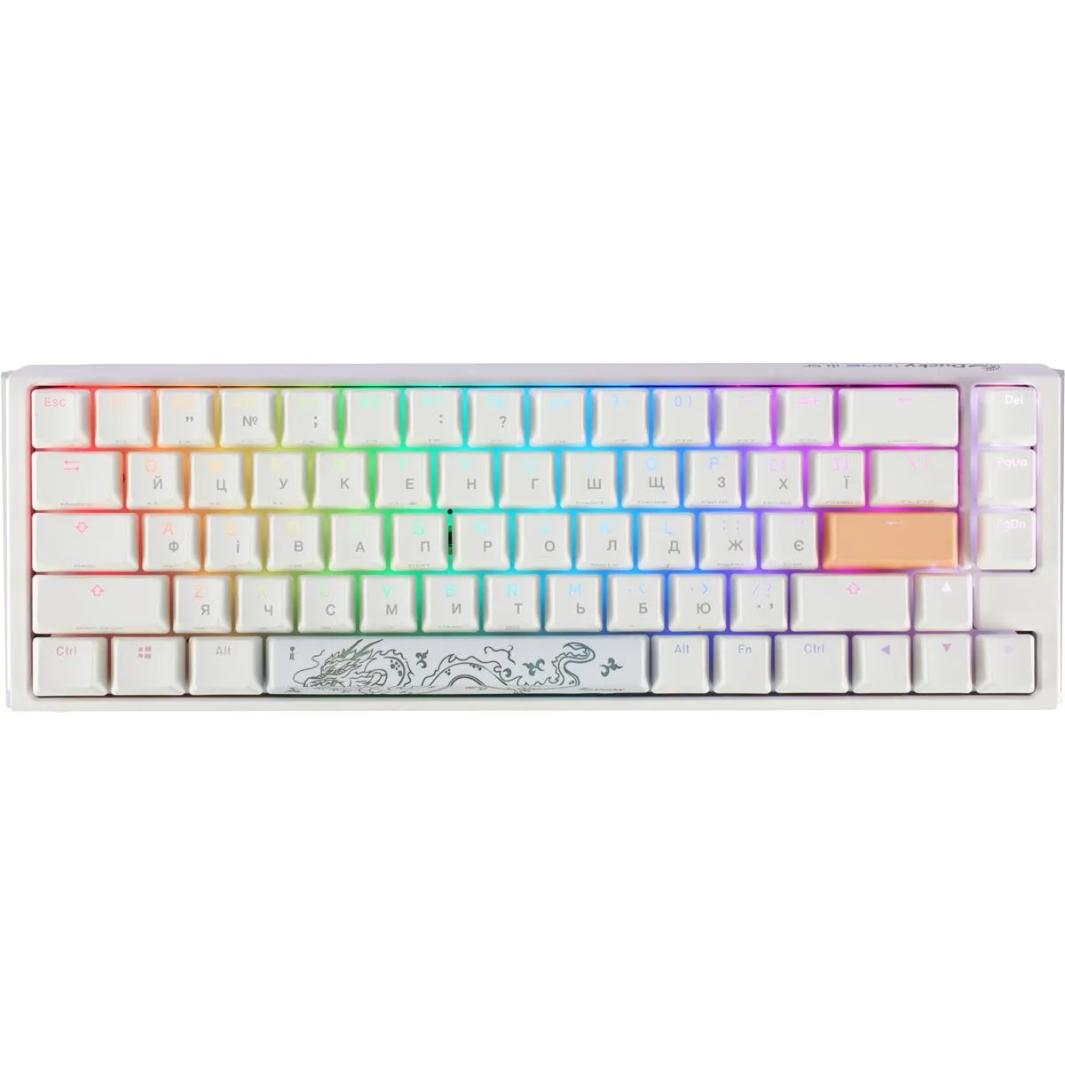 Клавіатура Ducky One 3 SF Cherry MX Red RGB UA USB White (DKON2167ST-RUAPXPWWWSC1) - зображення 1