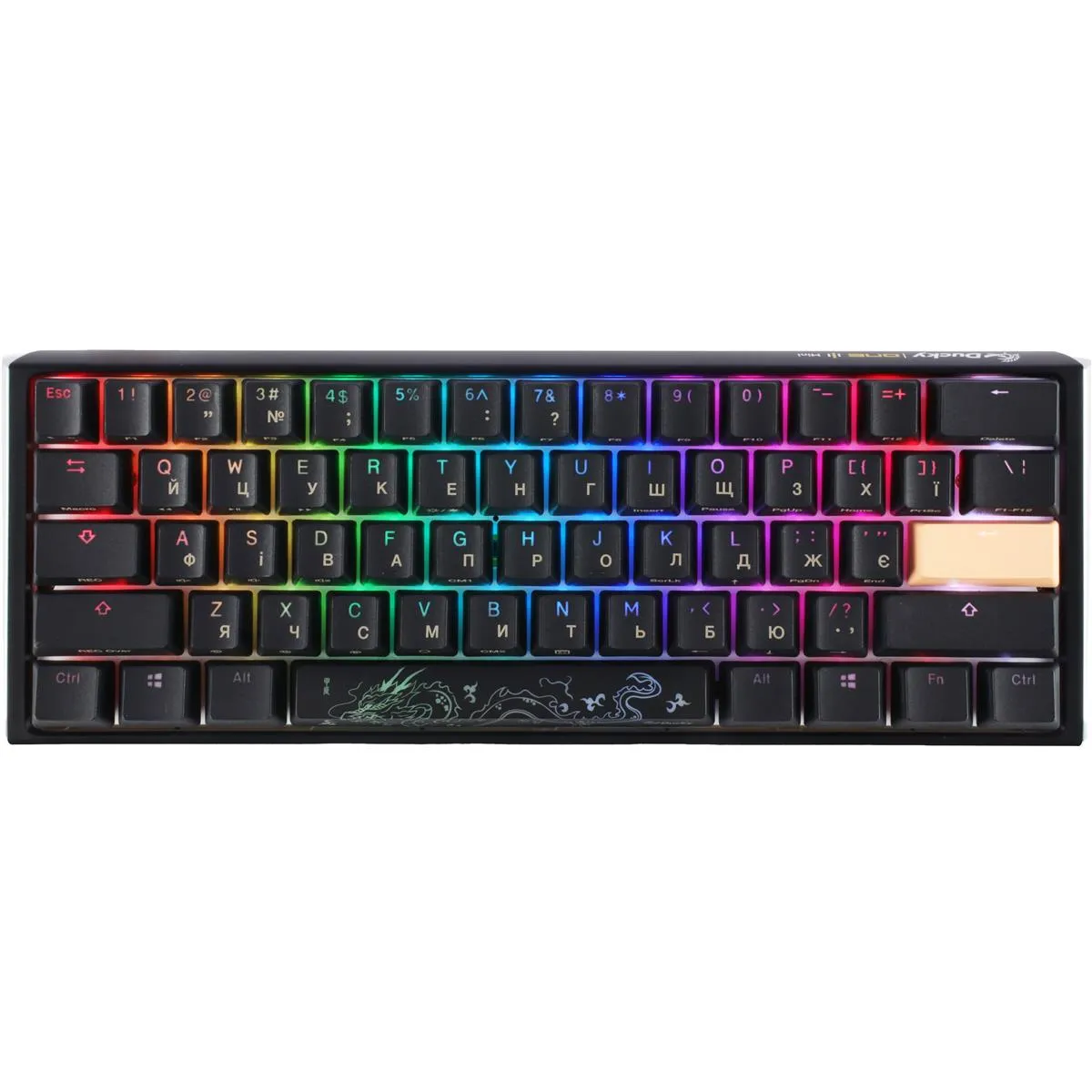 Клавіатура Ducky One 3 Mini Cherry MX Brown RGB UA USB Black (DKON2161ST-BUAPXCLAWSC1) - зображення 1
