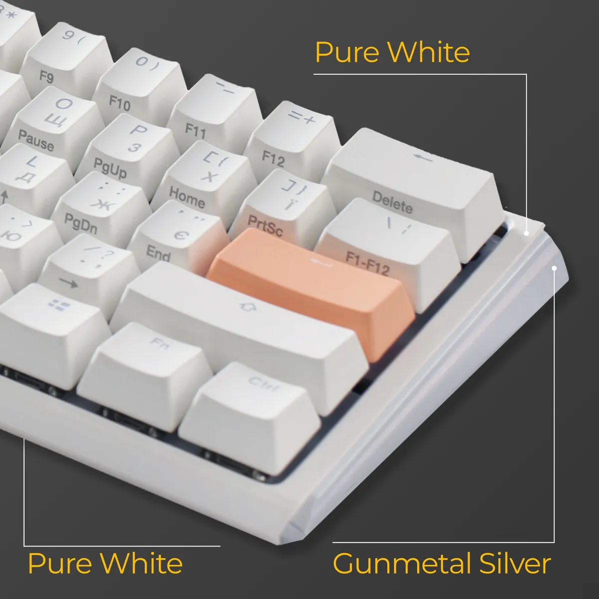 Клавіатура Ducky One 3 Mini Cherry MX Brown RGB UA USB White (DKON2161ST-BUAPXPWWWSC1) - мініатюра 6
