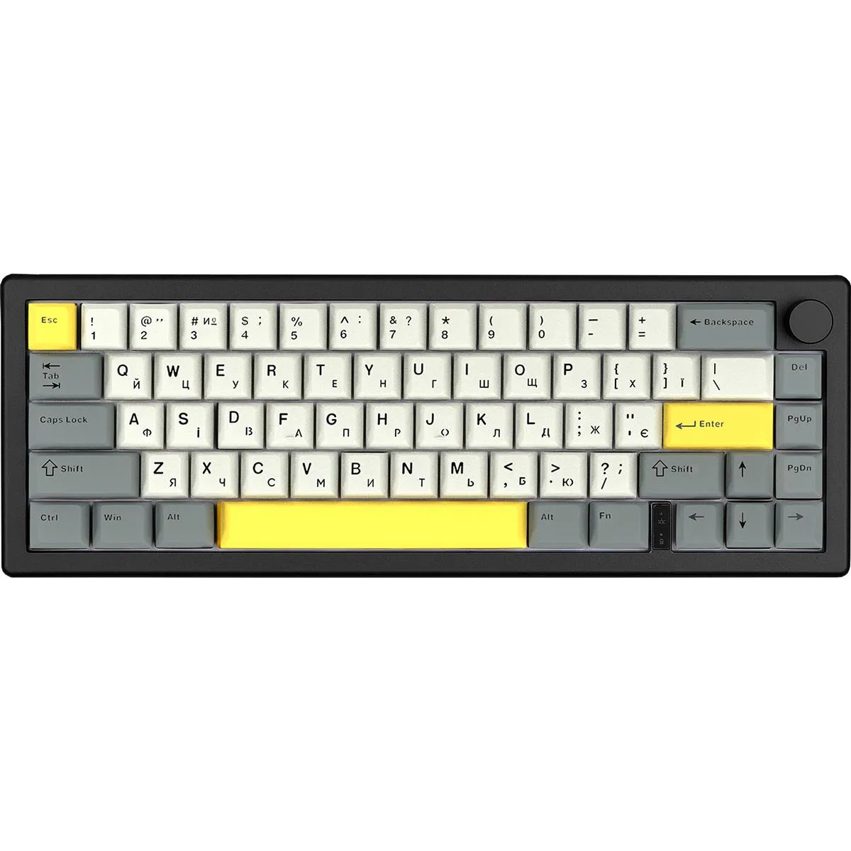 Клавіатура бездротова Epomaker EK68 65% Flamingo Switch Hot-Swap (2.4G/BT/USB) RGB UA Black (EK68-B-F) - зображення 1