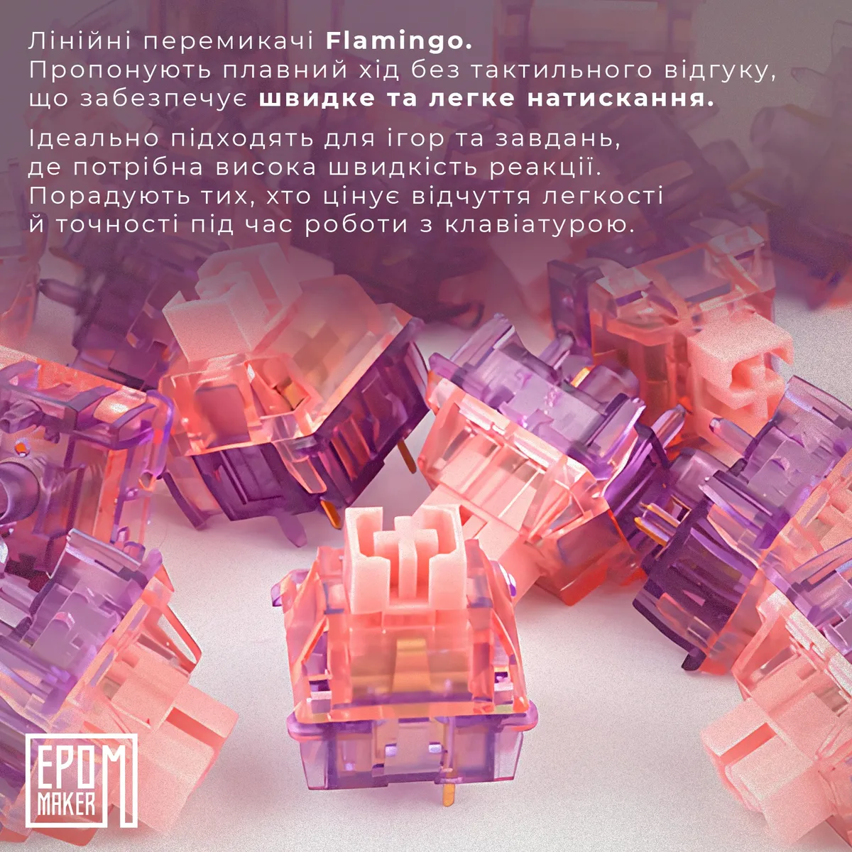 Клавіатура бездротова Epomaker EK68 65% Flamingo Switch Hot-Swap (2.4G/BT/USB) RGB UA Black (EK68-B-F) - мініатюра 14