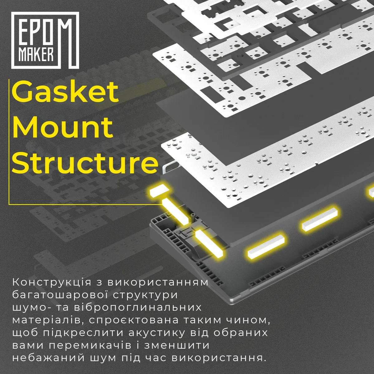 Клавіатура бездротова Epomaker EK68 65% Budgerigar V2 Switch Hot-Swap (2.4G/BT/USB) RGB UA Black (EK68-B-BV2) - мініатюра 11