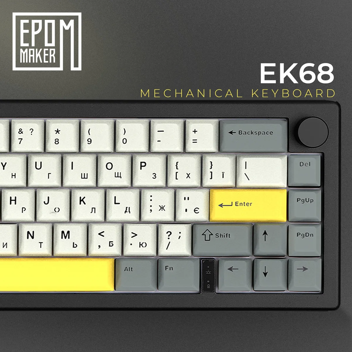 Клавіатура бездротова Epomaker EK68 65% Budgerigar V2 Switch Hot-Swap (2.4G/BT/USB) RGB UA Black (EK68-B-BV2) - мініатюра 3