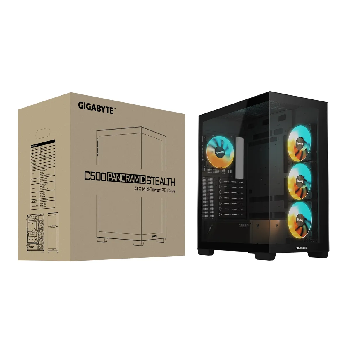 Корпус Gigabyte Aorus C500 Panoramic Stealth Tempered Glass Black без БЖ (GB-C500P ST) - мініатюра 8