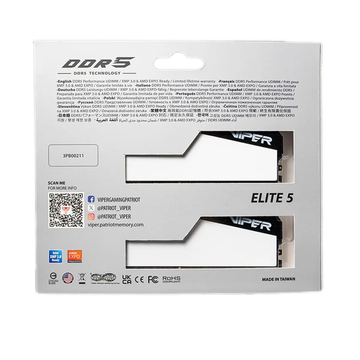Модуль пам`яті DDR5 2x16GB/6000 Patriot Viper Elite 5 (VEB532G6030KW) - мініатюра 13
