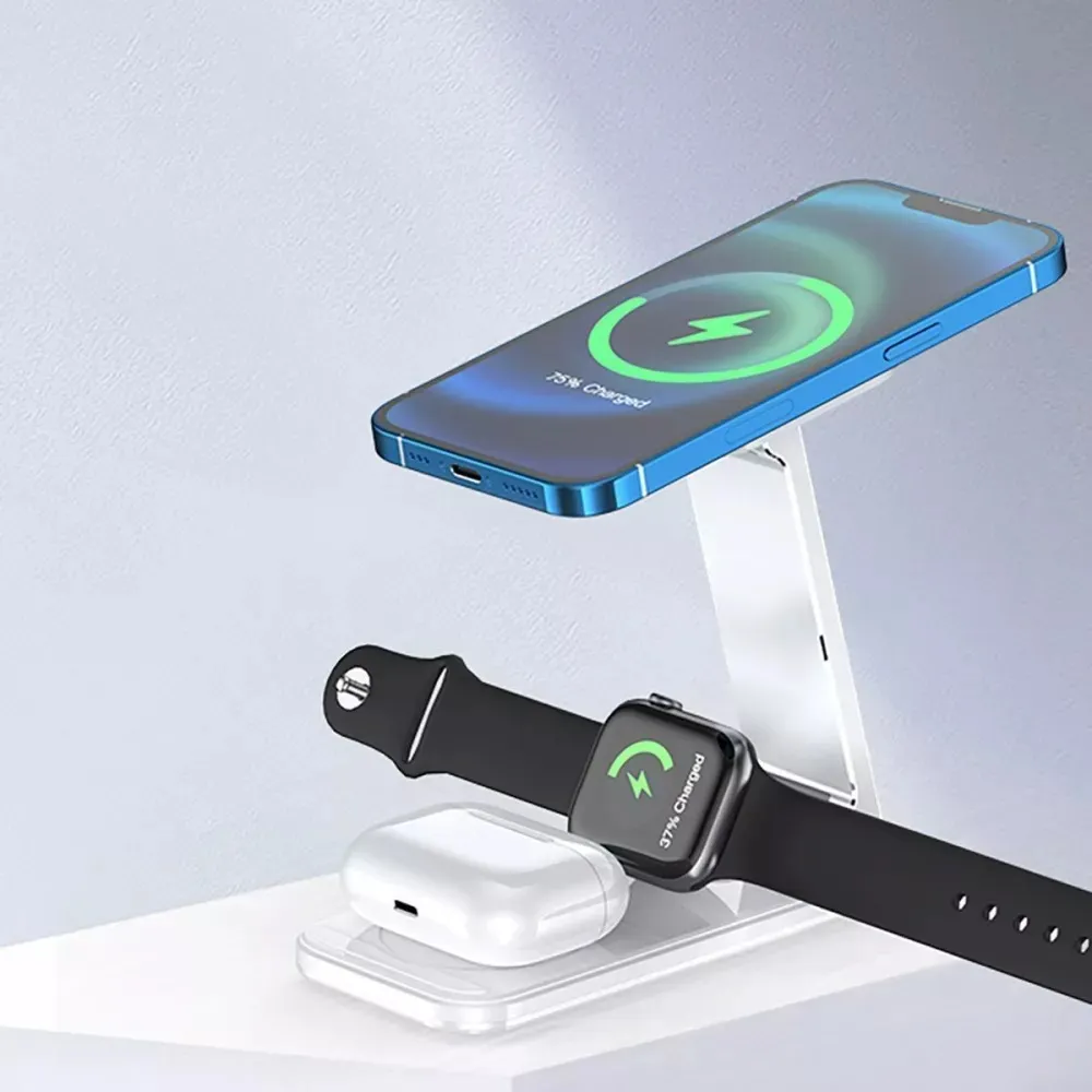 Бездротовий зарядний пристрій Proove Energy Fold 3in1 15W White (WSEF15010002) - мініатюра 4