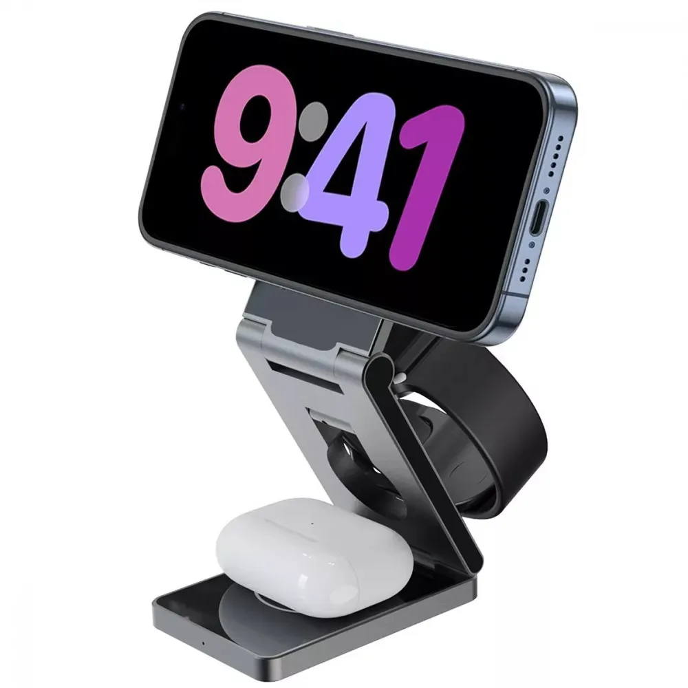 Бездротовий зарядний пристрій Proove Titan Volt 3in1 Gray (WSTV15000003) - мініатюра 4