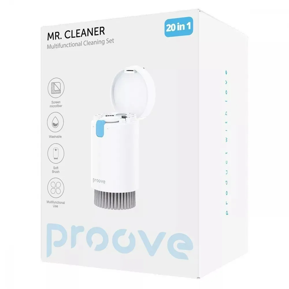 Багатофункціональний набір Proove Mr. Cleaner 20in1 для чищення електроніки та гаджетів White (MCS00002002) - мініатюра 2