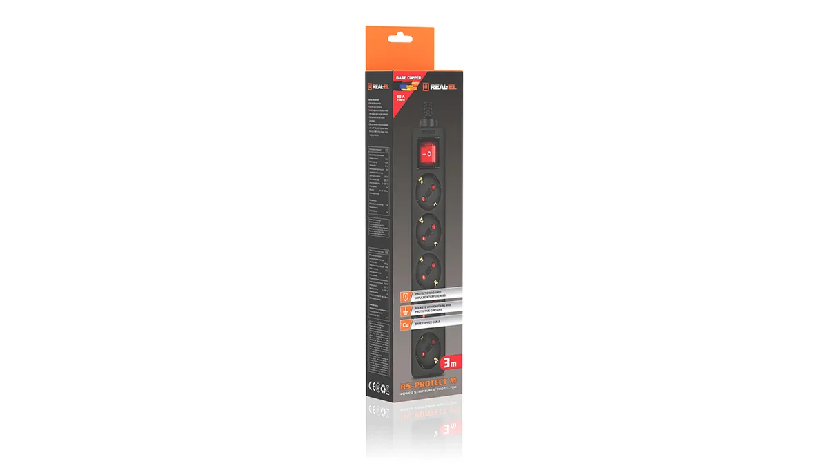 Фільтр живлення REAL-EL RS-Protect M 10м Black - мініатюра 9
