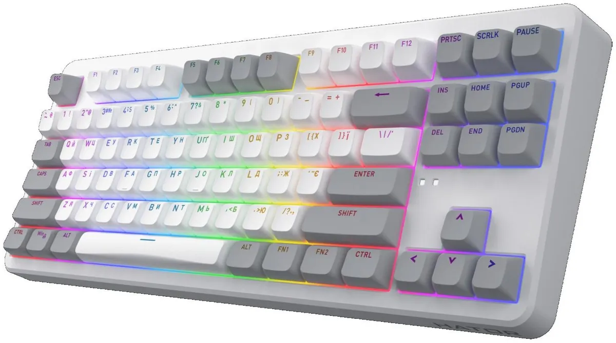 Клавіатура бездротова Hator Rockfall 3 Mecha TKL Wireless Orange White (HTK851UA) - мініатюра 2