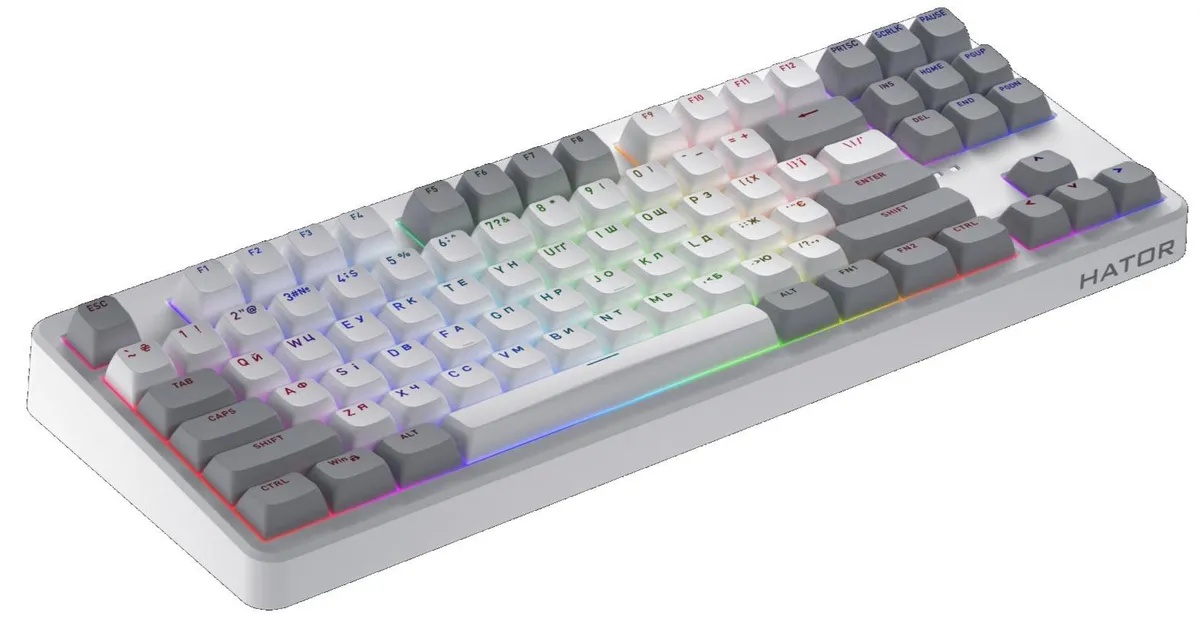 Клавіатура бездротова Hator Rockfall 3 Mecha TKL Wireless Orange White (HTK851UA) - мініатюра 3