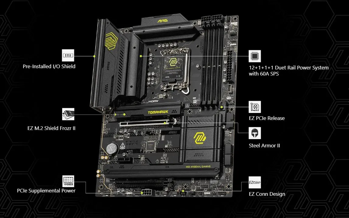 Материнська плата MSI MAG B860 Tomahawk WiFi Socket 1851 - мініатюра 6