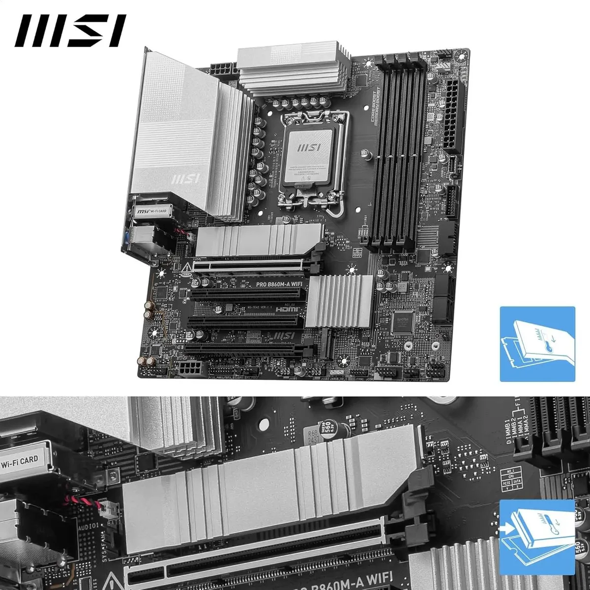 Материнська плата MSI Pro B860M-A WiFi Socket 1851 - мініатюра 9
