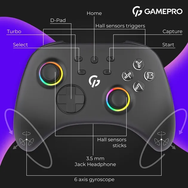Геймпад GamePro GPX13B Black - мініатюра 12