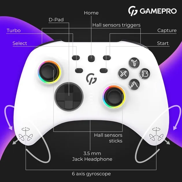 Геймпад GamePro GPX13W White - мініатюра 10
