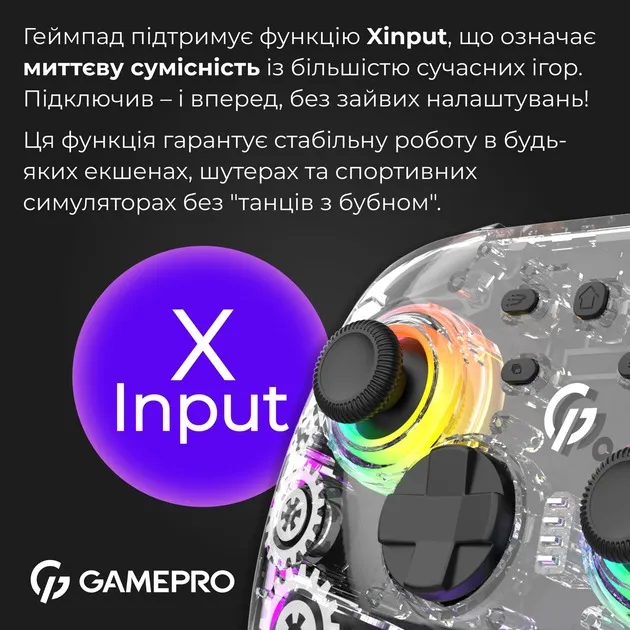 Геймпад GamePro GPX13T Transparent - мініатюра 8