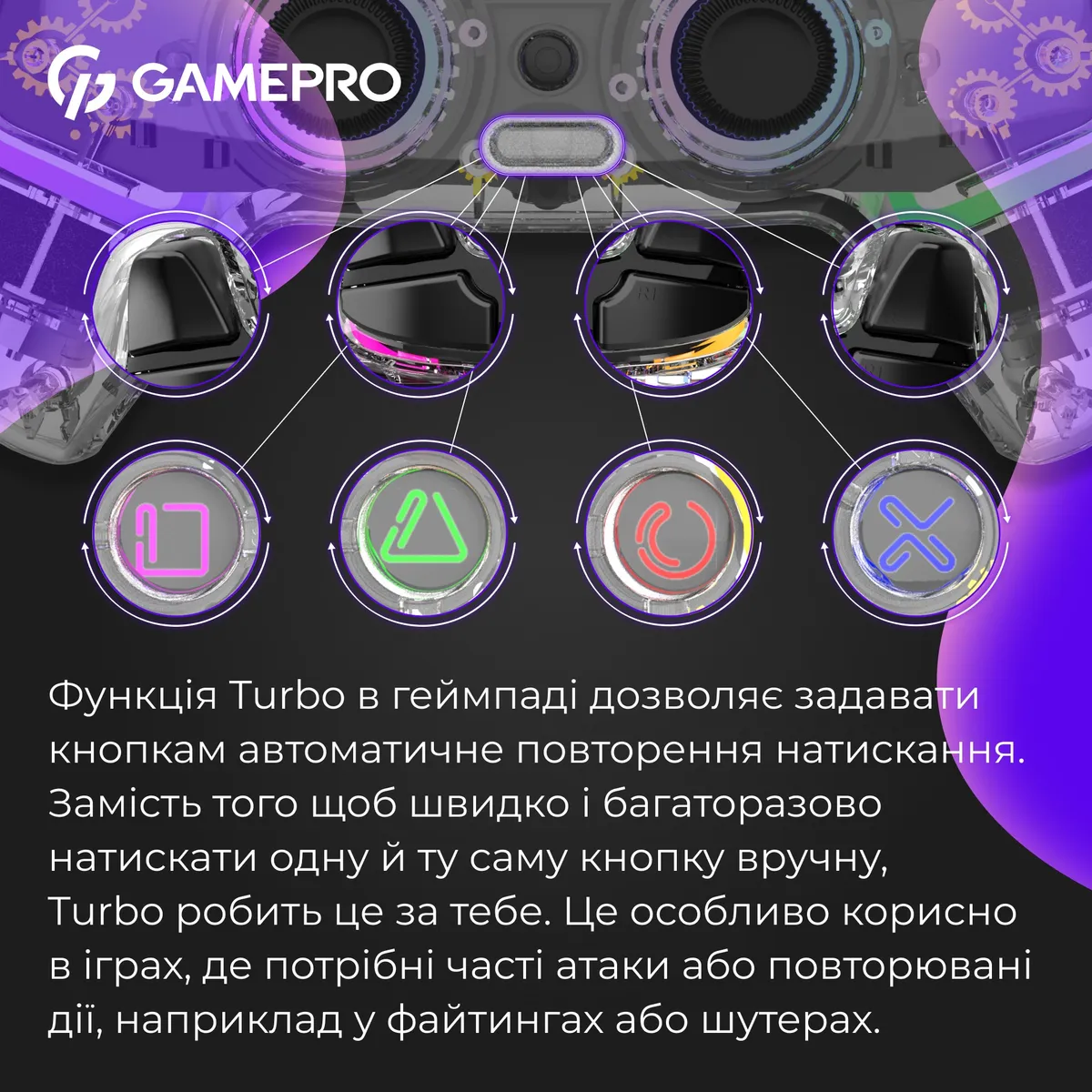 Геймпад GamePro GPS13T Transparent - мініатюра 10