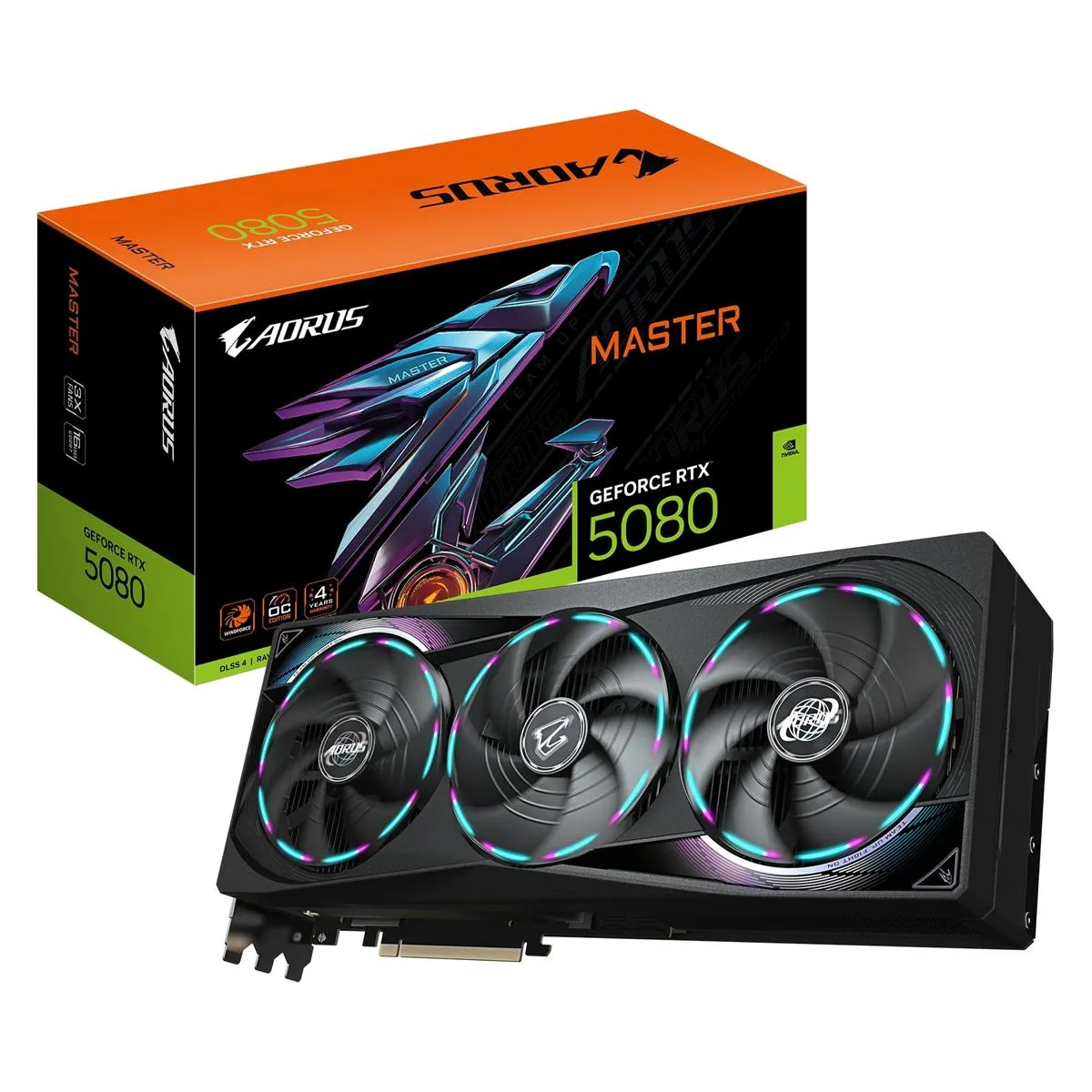 Відеокарта GF RTX 5080 16GB GDDR7 Aorus Master Gigabyte (GV-N5080AORUS M-16GD) - зображення 1