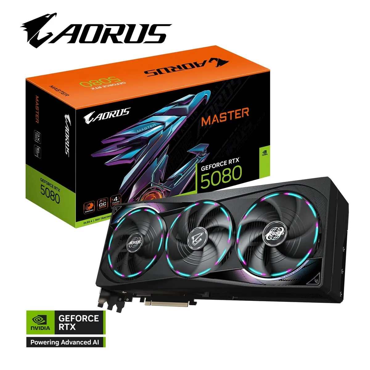Відеокарта GF RTX 5080 16GB GDDR7 Aorus Master Gigabyte (GV-N5080AORUS M-16GD) - мініатюра 11